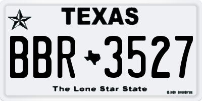 TX license plate BBR3527