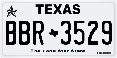 TX license plate BBR3529