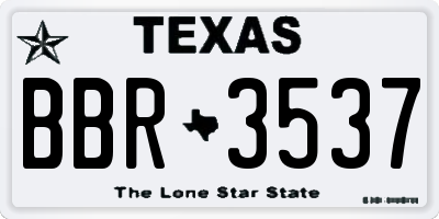TX license plate BBR3537