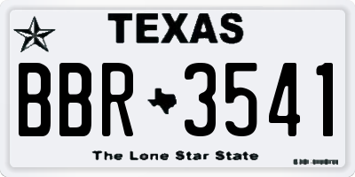 TX license plate BBR3541