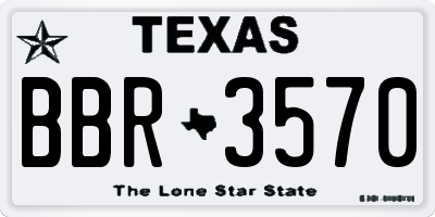TX license plate BBR3570