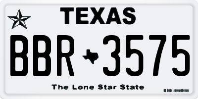 TX license plate BBR3575
