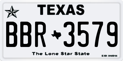 TX license plate BBR3579