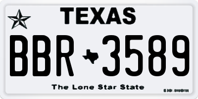 TX license plate BBR3589