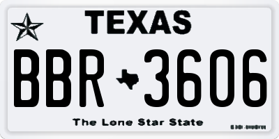 TX license plate BBR3606