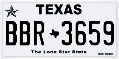 TX license plate BBR3659