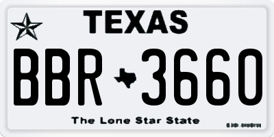 TX license plate BBR3660