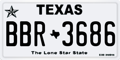 TX license plate BBR3686