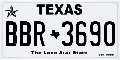 TX license plate BBR3690