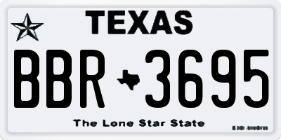 TX license plate BBR3695