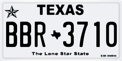 TX license plate BBR3710