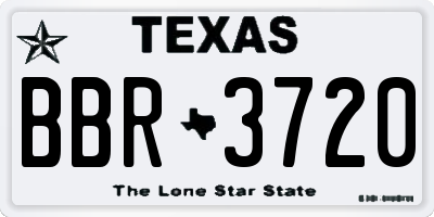 TX license plate BBR3720