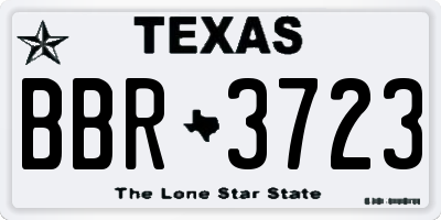 TX license plate BBR3723