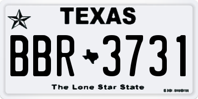 TX license plate BBR3731
