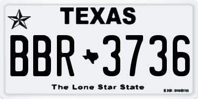 TX license plate BBR3736