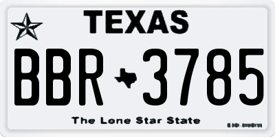 TX license plate BBR3785