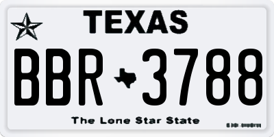 TX license plate BBR3788