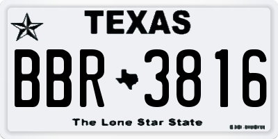 TX license plate BBR3816