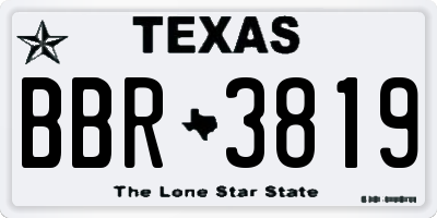 TX license plate BBR3819