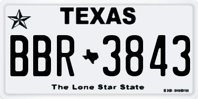 TX license plate BBR3843