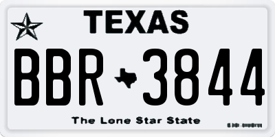 TX license plate BBR3844