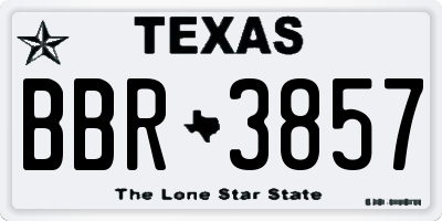 TX license plate BBR3857
