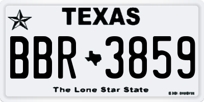 TX license plate BBR3859