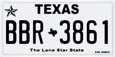 TX license plate BBR3861