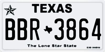 TX license plate BBR3864