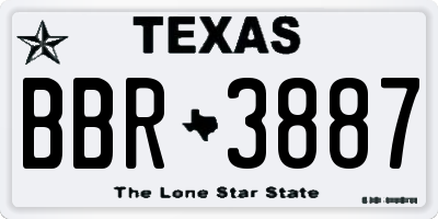 TX license plate BBR3887