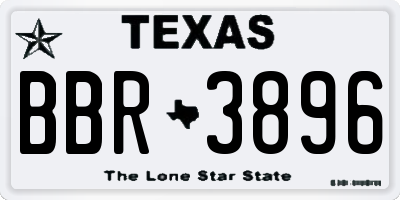 TX license plate BBR3896