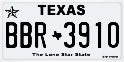 TX license plate BBR3910