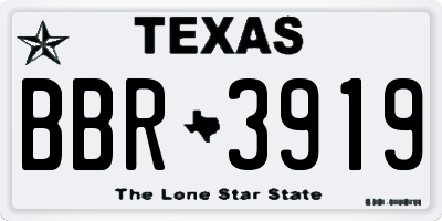TX license plate BBR3919