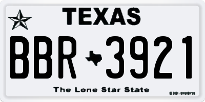 TX license plate BBR3921