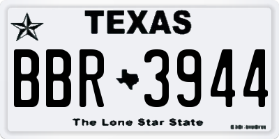 TX license plate BBR3944