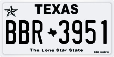 TX license plate BBR3951