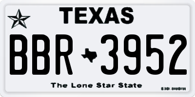 TX license plate BBR3952