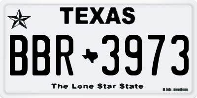 TX license plate BBR3973