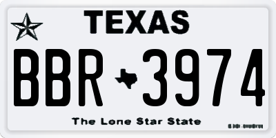 TX license plate BBR3974