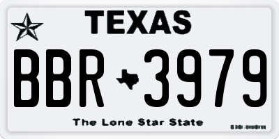 TX license plate BBR3979