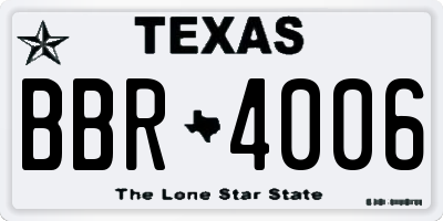 TX license plate BBR4006