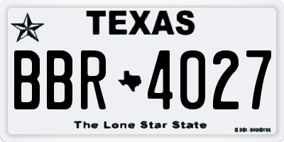 TX license plate BBR4027