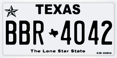 TX license plate BBR4042