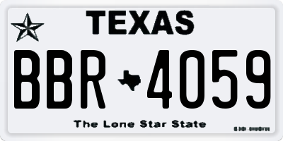 TX license plate BBR4059