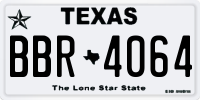 TX license plate BBR4064
