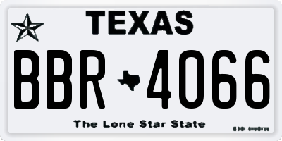TX license plate BBR4066