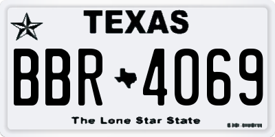 TX license plate BBR4069