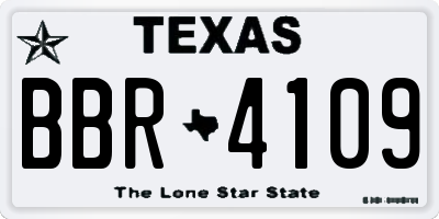 TX license plate BBR4109
