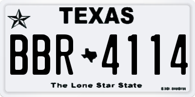 TX license plate BBR4114