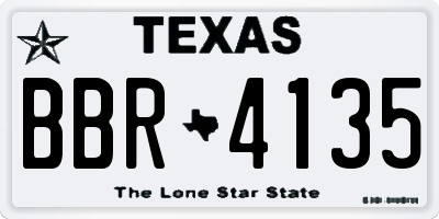 TX license plate BBR4135